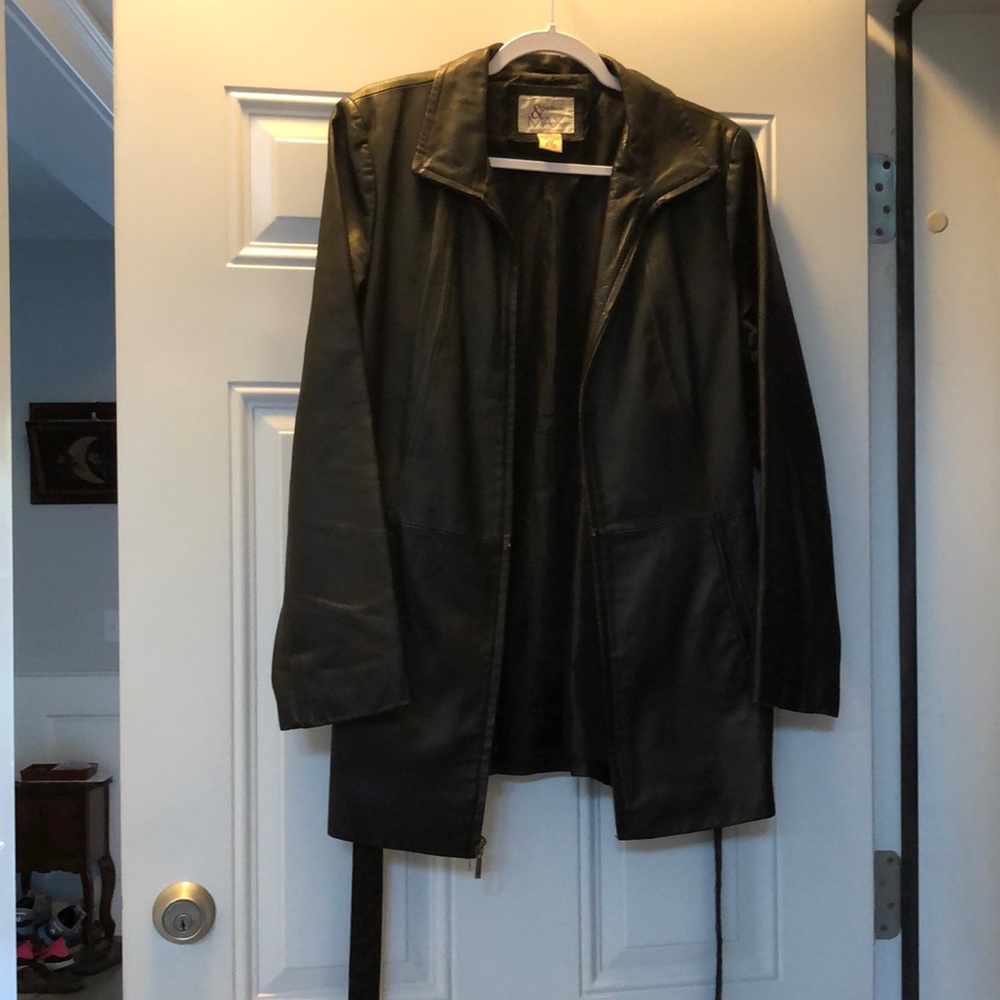 Black Leather Car Coat